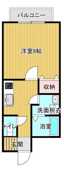 レジデンス新飯塚(1K/3階)の間取り写真