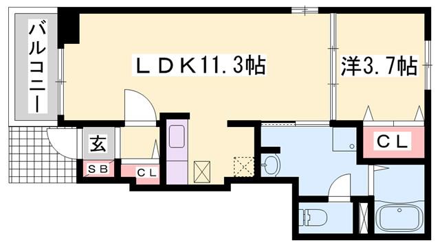 アバンツァート玉手II(1LDK/1階)の間取り写真