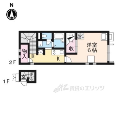 レオネクスト伊吹Ⅱ(1K/2階)の間取り写真