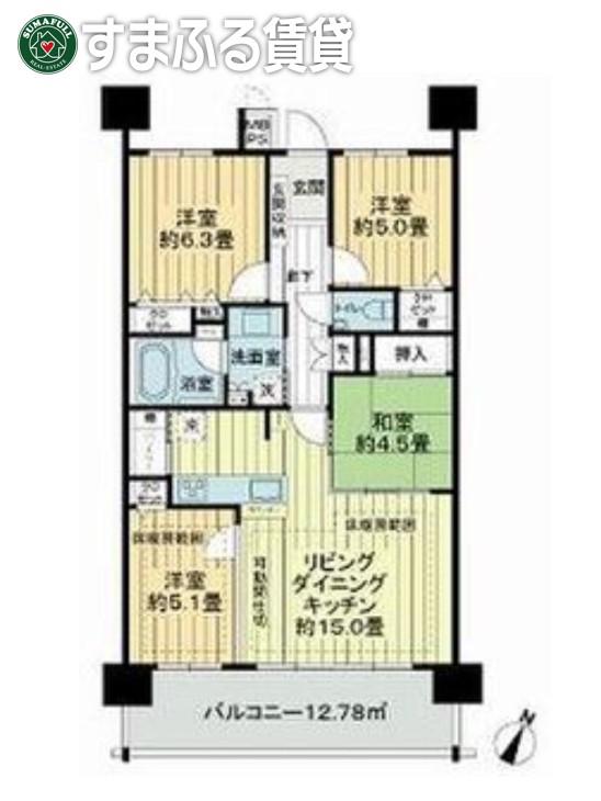 ライオンズ刈谷グラシアフォート(4LDK/7階)の間取り写真