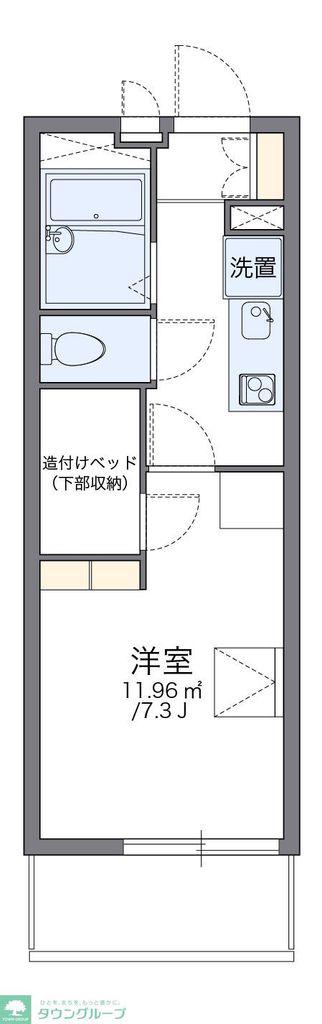 レオパレスシャルメ(1K/1階)の間取り写真
