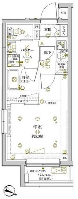 クレイシアIDZ学芸大学(1K/3階)の間取り写真