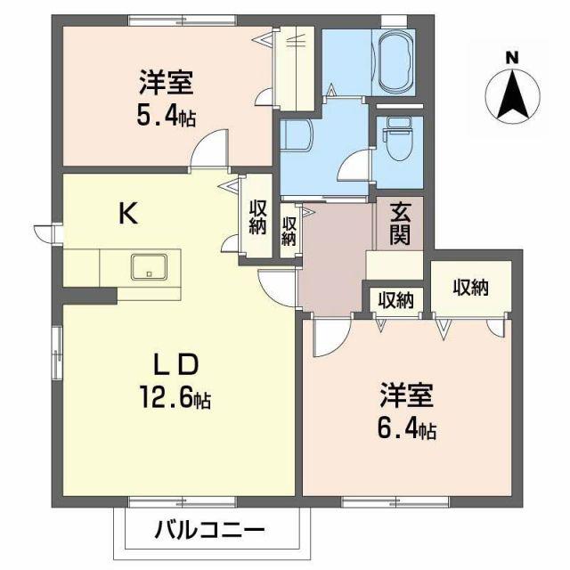 シャーメゾン恵(2LDK/1階)の間取り写真