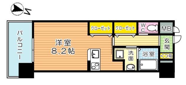 アクシオ北九州(ワンルーム/7階)の間取り写真