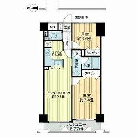 パシフィック五橋(2LDK/4階)の間取り写真