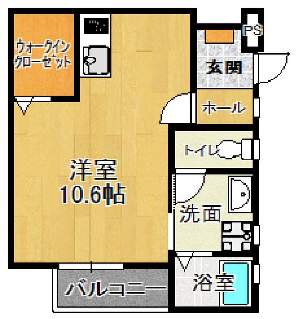 レインボー谷田部(ワンルーム/1階)の間取り写真