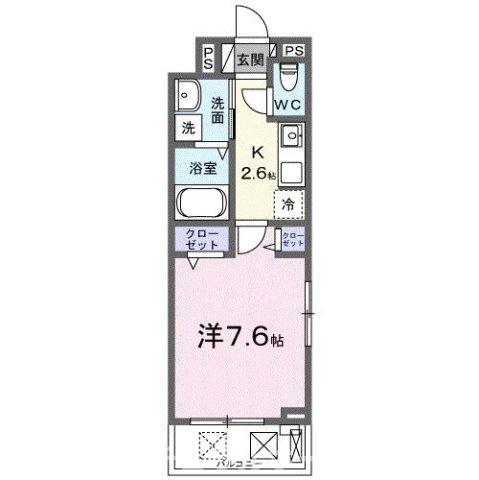 ヒカルサ豊橋小池(1K/2階)の間取り写真