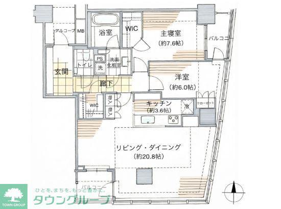 クレッセント川崎タワー(2LDK/27階)の間取り写真