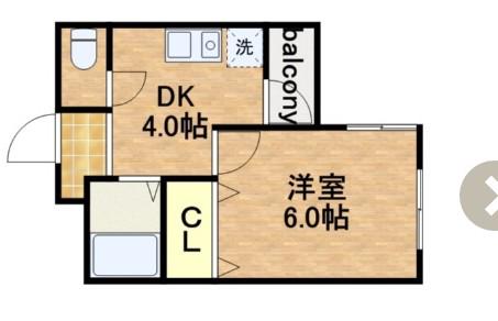 メルベーユ谷町(1DK/5階)の間取り写真