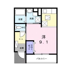 HEIGHTS LAURIER(ワンルーム/1階)の間取り写真