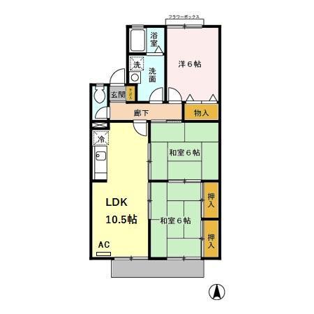 ファミール本郷 C棟(3LDK/1階)の間取り写真