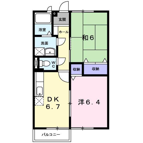 CHERRY STREETIV(2DK/2階)の間取り写真
