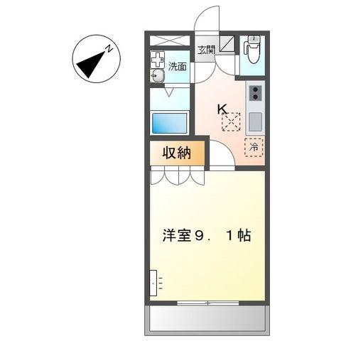 T・Yハイツ一号(1K/1階)の間取り写真