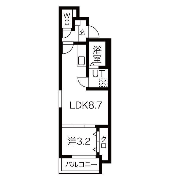 MOVE本陣PREMIO(1LDK/1階)の間取り写真