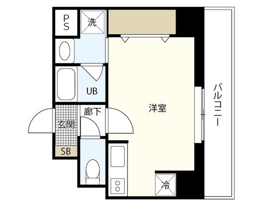 ヴィラ博丈横川(ワンルーム/6階)の間取り写真