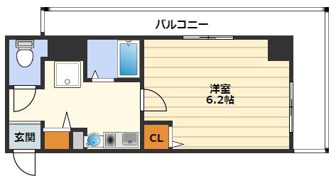 ラナップスクエア中之島公園(1K/8階)の間取り写真