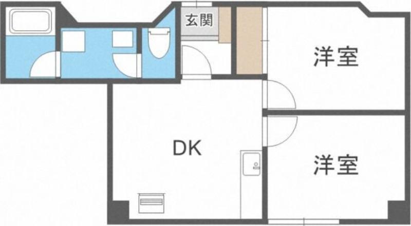 レンセイカイビル(2LDK/5階)の間取り写真