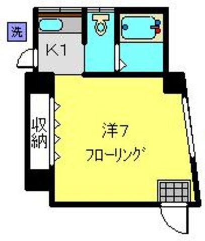 池ヶ谷ビル(1K/2階)の間取り写真