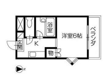 アーベイン三木パートII(ワンルーム/2階)の間取り写真