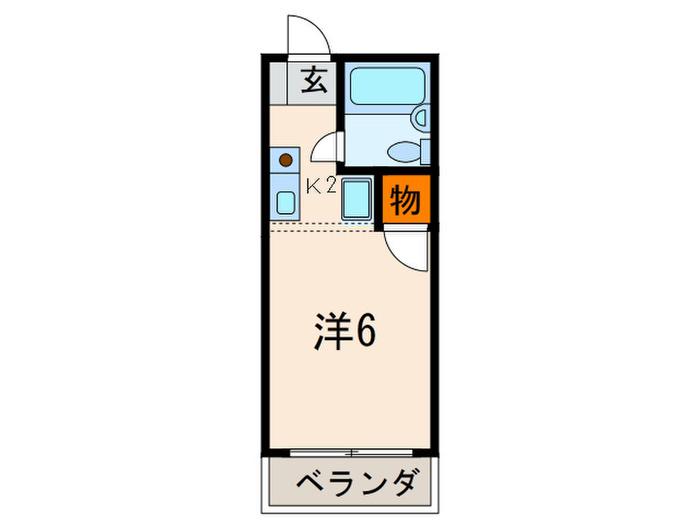 ルシェール六甲(1K/1階)の間取り写真