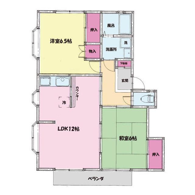 ウイングラルゴ(2LDK/2階)の間取り写真
