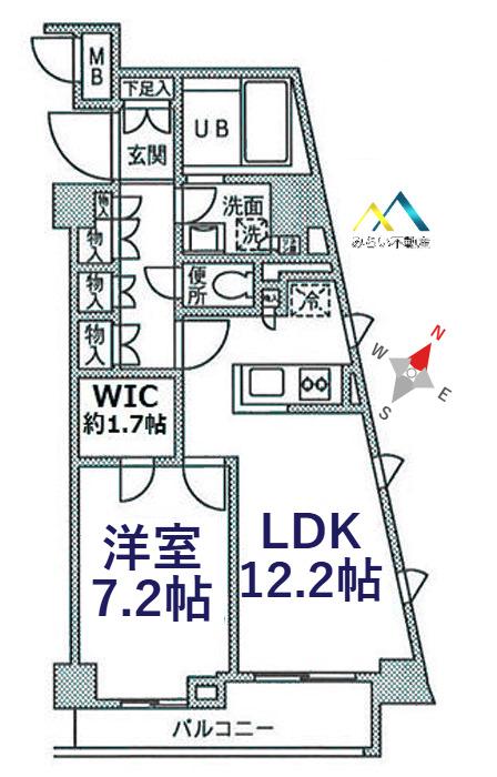 ファインステージ新横浜(1LDK/2階)の間取り写真