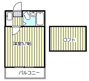ステージIII(1K/1階)の間取り写真
