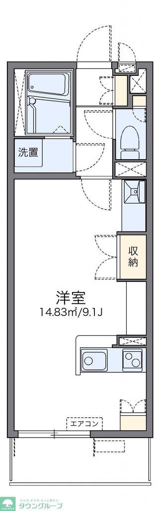 レオネクストパルテール(ワンルーム/2階)の間取り写真