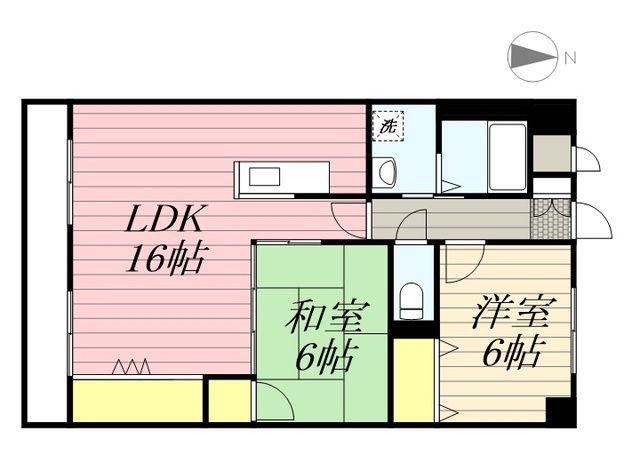 パティナF(2LDK/1階)の間取り写真