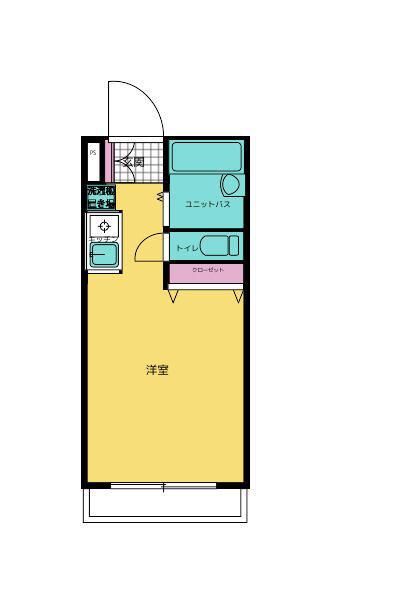 ホワイトハイツ(ワンルーム/2階)の間取り写真