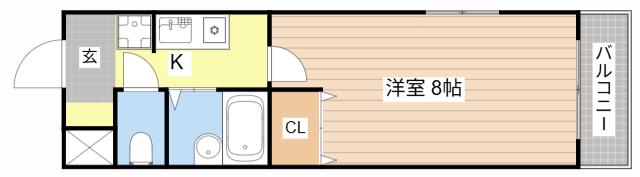 WAVE-KII(1K/3階)の間取り写真
