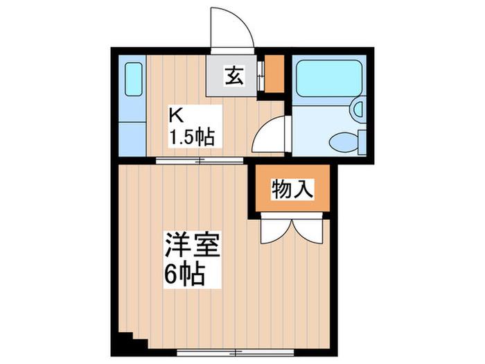 エステエビル(1K/3階)の間取り写真