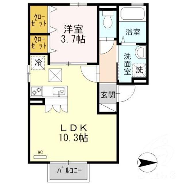 サンプラザ横沼(1LDK/1階)の間取り写真