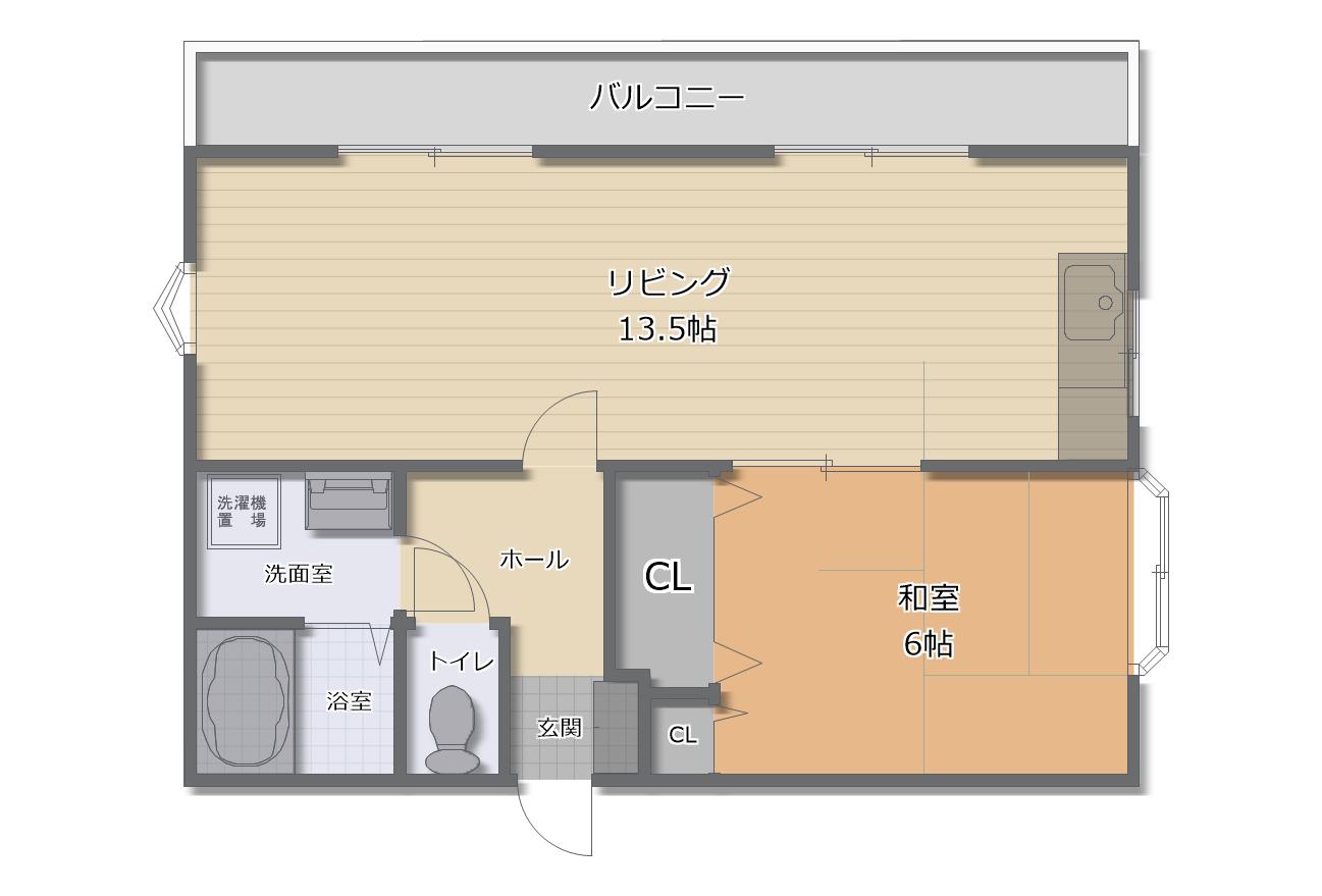 中谷マンション(1LDK/3階)の間取り写真