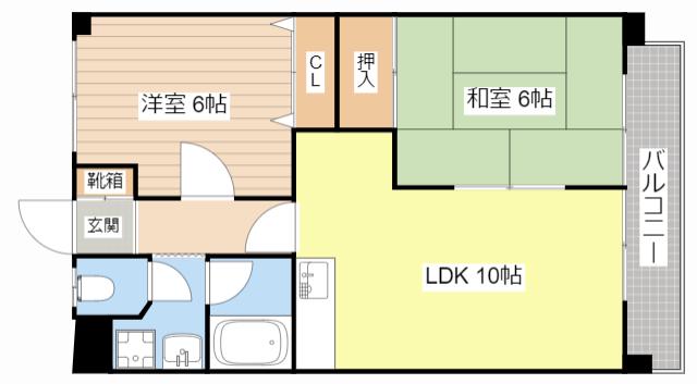 エミナール南草津(2LDK/1階)の間取り写真