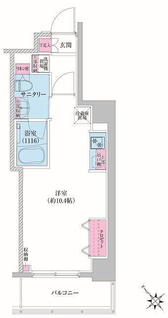 レジディア荻窪III(ワンルーム/2階)の間取り写真