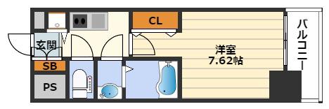 LUXE天神橋(1K/14階)の間取り写真