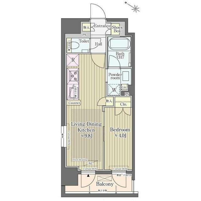 オープンレジデンシア代々木 部屋番号301(1LDK/3階)の間取り写真