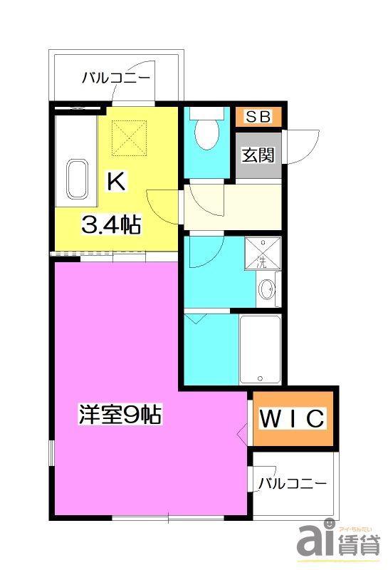 ラ・フレーズ(1K/2階)の間取り写真