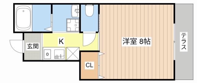 サークル7(1K/1階)の間取り写真