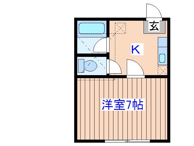リーベンス柏木(1K/2階)の間取り写真
