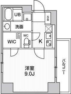 ブラウ菊川(1K/2階)の間取り写真