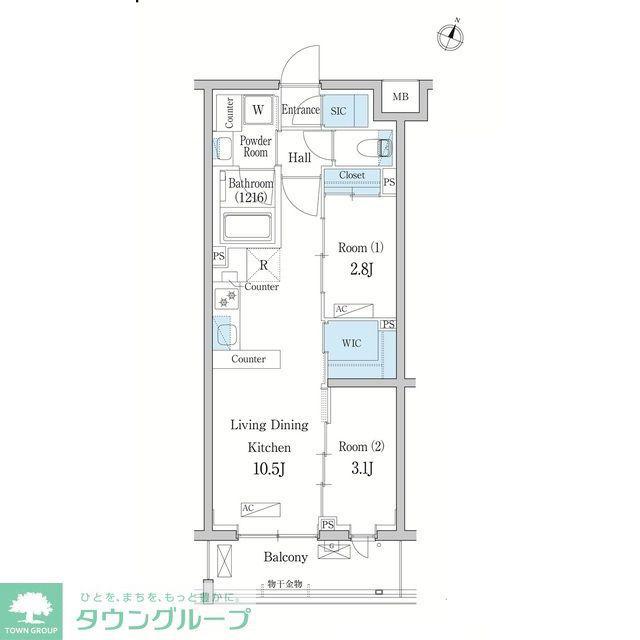 デュオフラッツ大宮(2LDK/2階)の間取り写真