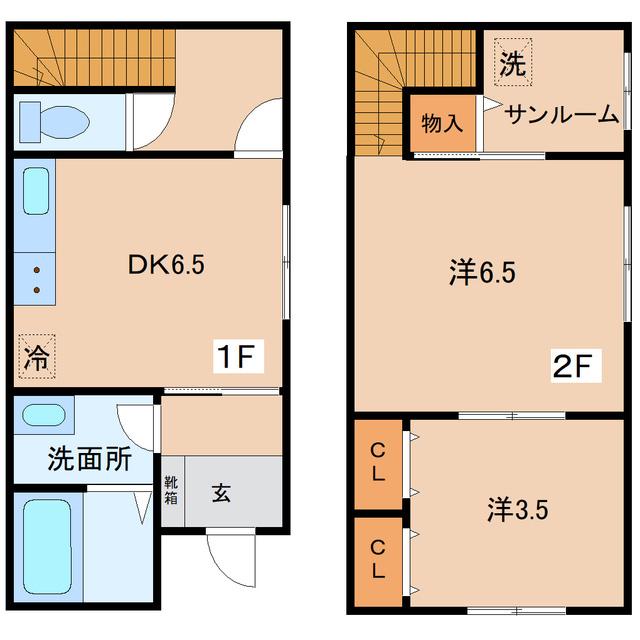 ホワイトプレイス(2SDK/1階)の間取り写真
