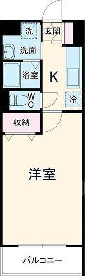 ベレッツァ四日市ときわ(1K/2階)の間取り写真