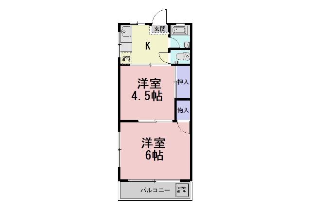 新前橋ハイツ(2K/2階)の間取り写真