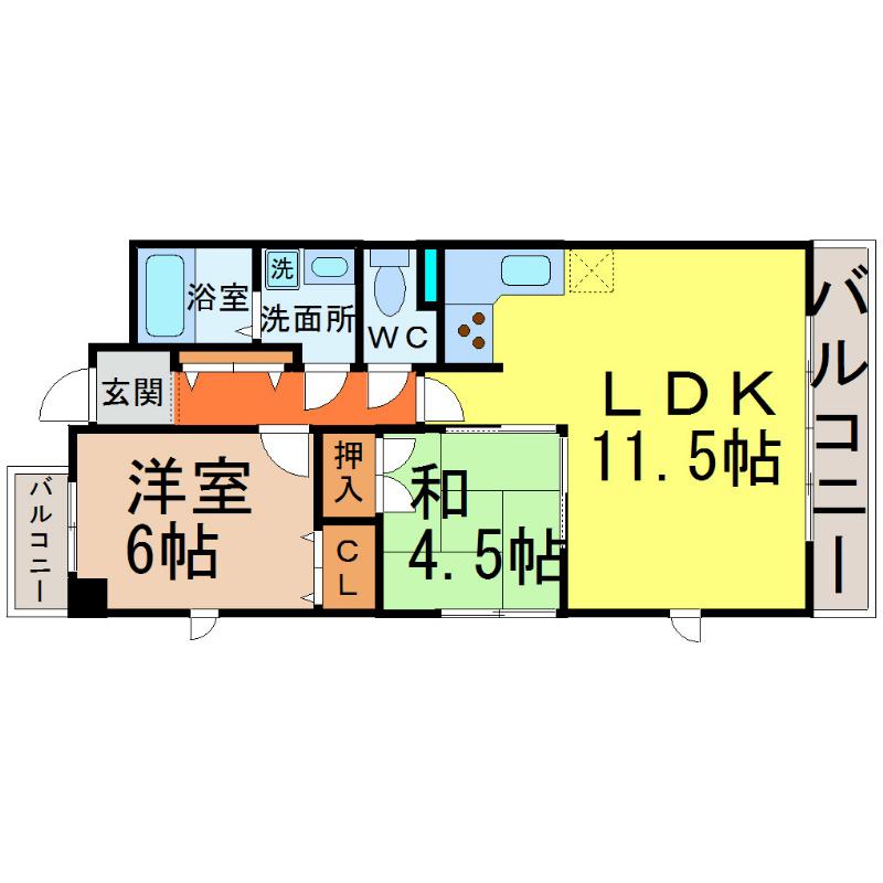 ロジェ新栄南(2LDK/10階)の間取り写真