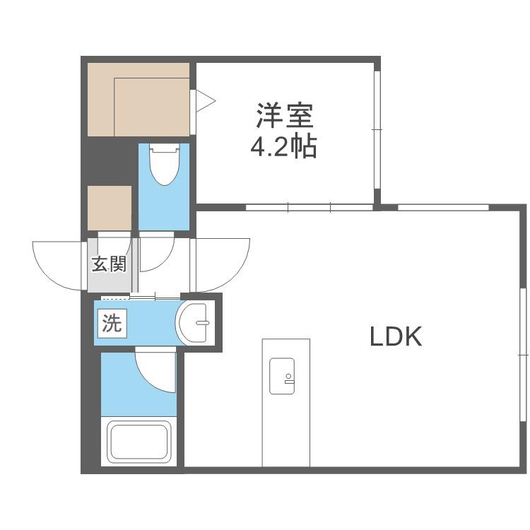 カレラ学園前(1LDK/3階)の間取り写真