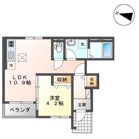FUKUJYU(1LDK/1階)の間取り写真