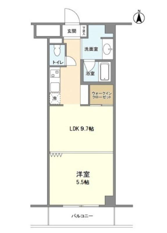 ラクラス麻布十番(1LDK/2階)の間取り写真